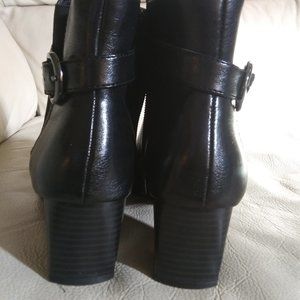 NICKELS BLACK BUCKLE BOOTS - SIZE 7M